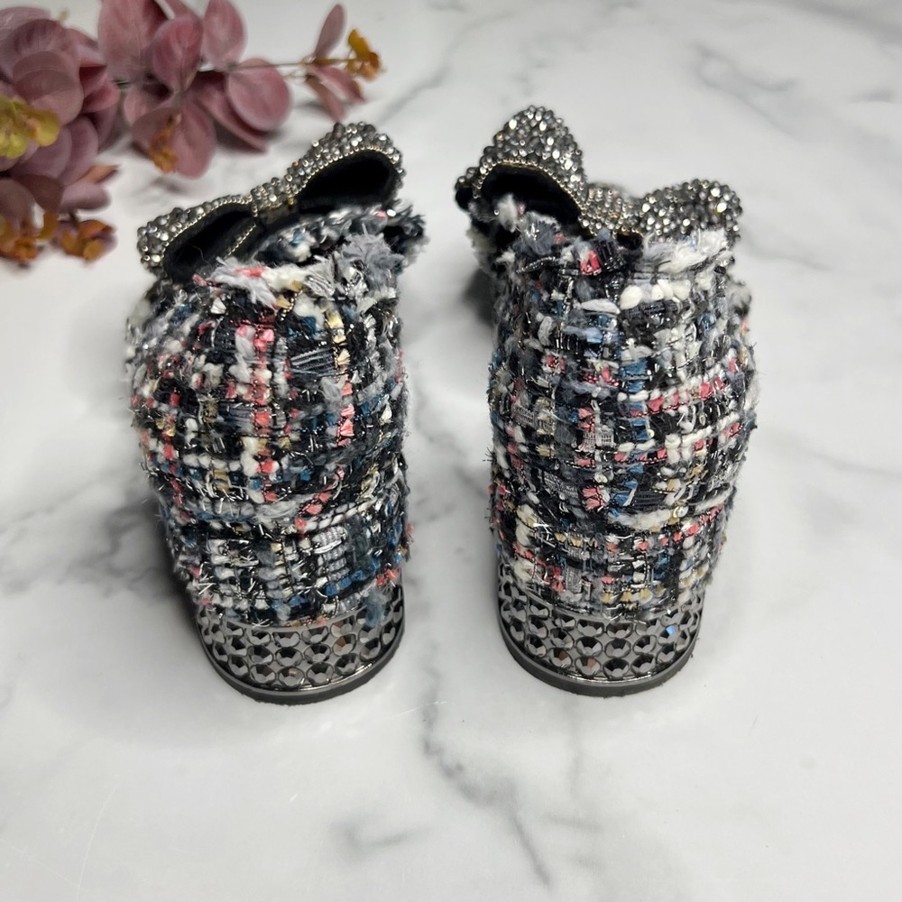 Jeffrey Campbell Valenti Mixed Media Bow Loafer Block Heel - Picture 7 of 11